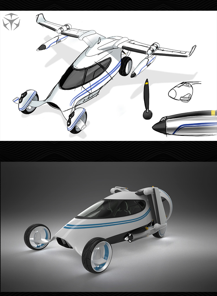 陸空飛行器概念車“犀?！?3D建模、設計流程與模型庫開發